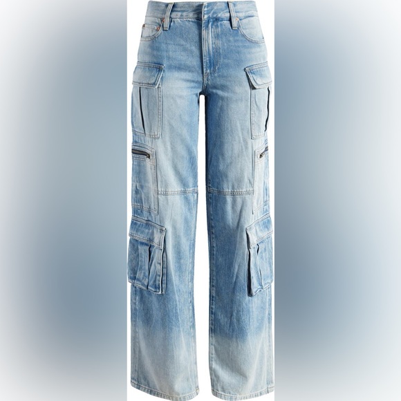 Alice + Olivia baggy denim cargo pants size 32 $395 retail - Picture 10 of 16